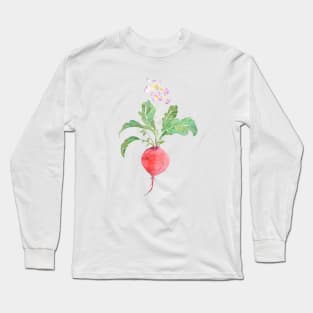 red  radish watercolor Long Sleeve T-Shirt